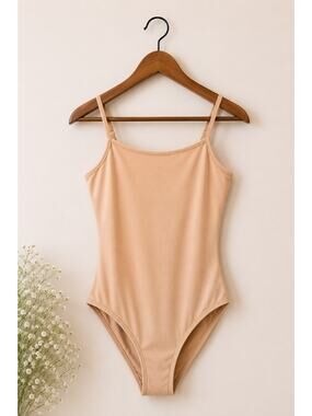 NWT Weissmans Strappy Sleeve Leotard Womens Size M Nude Ballet Dance Dancewear